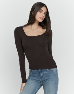 Brown Basic T Shirt | TALLY WEiJL