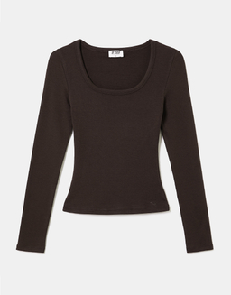 Braunes Basic T Shirt | TALLY WEiJL