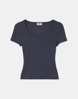 Blue Basic T Shirt | TALLY WEiJL