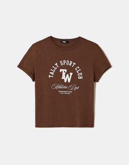 T-Shirt Marrone Stampata | TALLY WEiJL