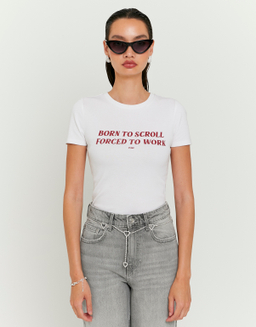 T-Shirt Bianca con Stampa | TALLY WEiJL