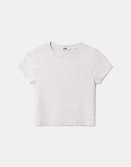 Graues Cropped T Shirt | TALLY WEiJL