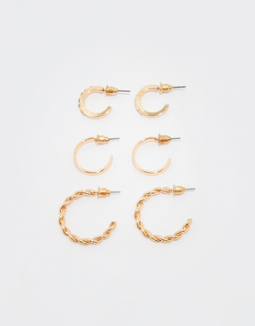 Set of 3 Small Hoops Earrings | TALLY WEiJL