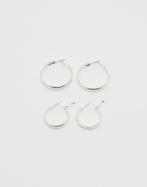 Set di 2 orecchini a cerchio argento | TALLY WEiJL