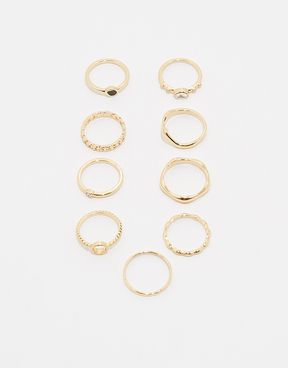 Set of 9 Golden Rings | TALLY WEiJL