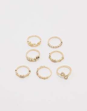 Set of 7 Golden Rings | TALLY WEiJL