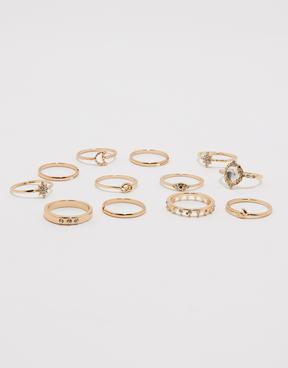 Set di 12 anelli dorati | TALLY WEiJL
