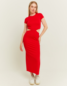 Red Dress with Waist Cut Outs | TALLY WEiJL