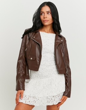 Giacca Biker in ecopelle marrone | TALLY WEiJL