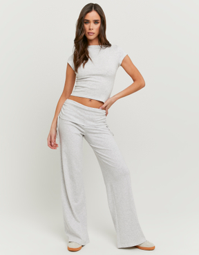 Leggings flare grigi a vita media | TALLY WEiJL