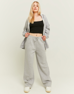 Grey Wide Leg Basic Joggers | TALLY WEiJL