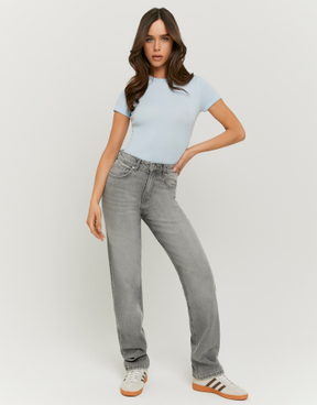 Jeans Grigi dritti a vitra alta | TALLY WEiJL