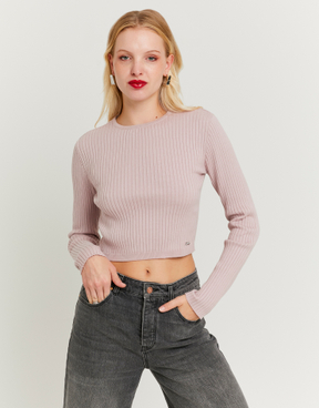 Lila Pullover mit abnehmbarer Strasskette | TALLY WEiJL