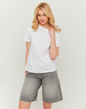 Graue Mid Waist weite Bermuda Shorts | TALLY WEiJL