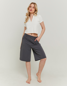 Grey Tailored Bermuda Shorts | TALLY WEiJL