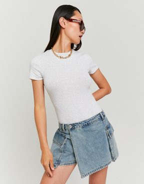 Mini Gonna Cargo in Denim con Nodo | TALLY WEiJL