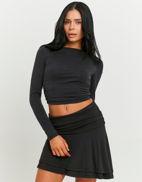 Black Asymmetric Mini Skirt | TALLY WEiJL