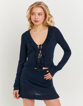 Mini gonna blu con volant | TALLY WEiJL