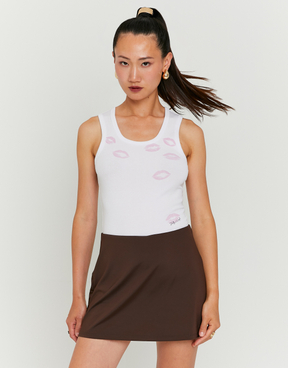 White Printed Tank Top | TALLY WEiJL