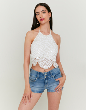 Top Paillettes con schiena scoperta | TALLY WEiJL