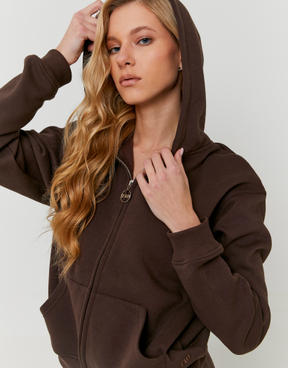 Brown Zip Up Hoodie | TALLY WEiJL