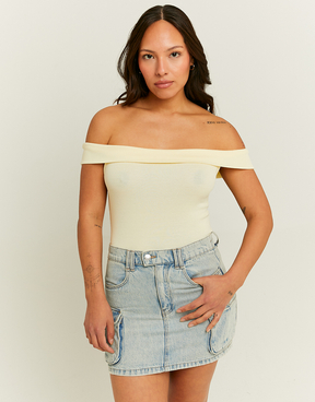 Gelbes Basic Off Shoulder Tank Top | TALLY WEiJL