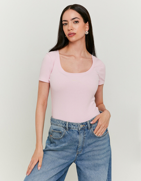 T-shirt basic rosa regular fit | TALLY WEiJL