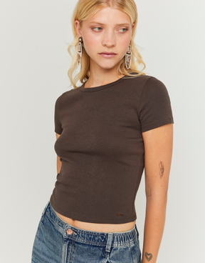 T-Shirt Marrone basica | TALLY WEiJL