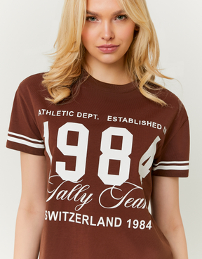 Braunes T-Shirt mit Print | TALLY WEiJL