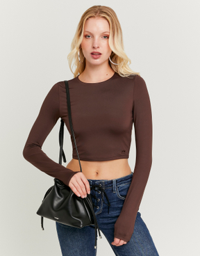 Maglietta Basica Corta Marrone | TALLY WEiJL