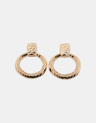 Golden Textured Hoops Earrings | TALLY WEiJL