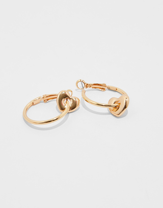 Small Hoops Earring with Hearts Charms | TALLY WEiJL