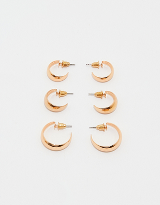 Set of 3 Golden Hoops Earrings | TALLY WEiJL