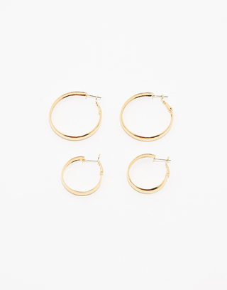 Set of 2 Golden Hoops Earrings | TALLY WEiJL