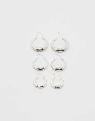 Set di 3 orecchini a cerchio chunky | TALLY WEiJL
