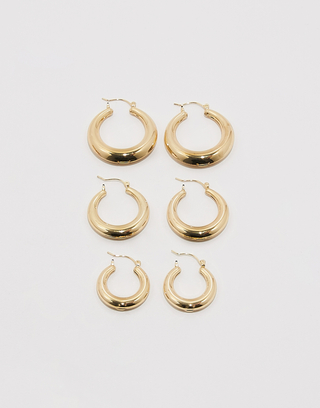 Set of 3 Chunky Hoops Earrings | TALLY WEiJL