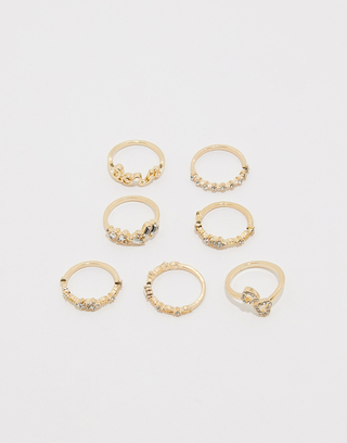 Lot de 7 Bagues Dorées | TALLY WEiJL