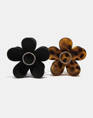Lot de 2 Pinces à Cheveux Fleur Imprimé Léopard | TALLY WEiJL