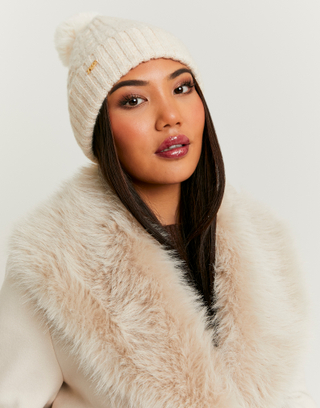 Berretto Beige con Pompon | TALLY WEiJL