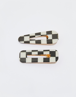 Set of 2 Checkerboard Hair Pins | TALLY WEiJL