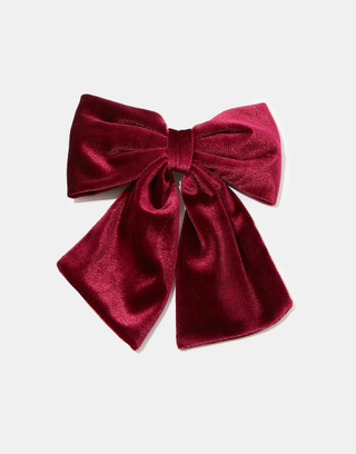 Burgundy Velvet Hair Bow | TALLY WEiJL