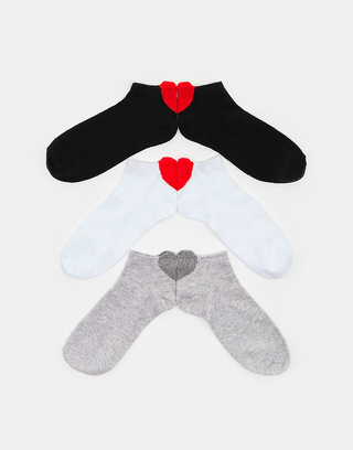 Confezione da 3 Paia di Calzini a Forma di Cuore | TALLY WEiJL