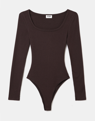 Body Basic Brown a Maniche Lunghe | TALLY WEiJL