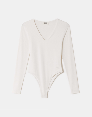 Body Basic Bianco a Maniche Lunghe | TALLY WEiJL