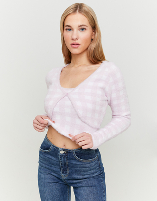 Pinker Vichy Cardigan | TALLY WEiJL
