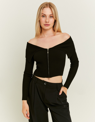 Cardigan Off Shoulder Nero | TALLY WEiJL