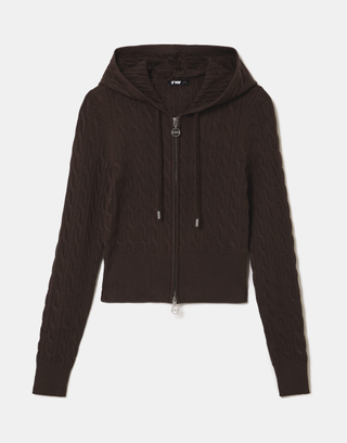 Cardigan Marrone con Zip | TALLY WEiJL