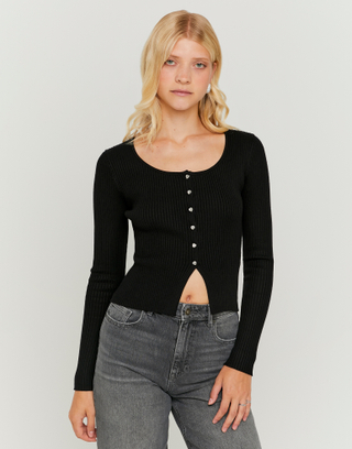 Cardigan Nero in Maglia | TALLY WEiJL