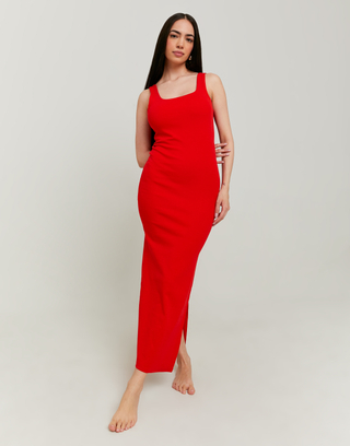 Red Basic Midi Dress | TALLY WEiJL