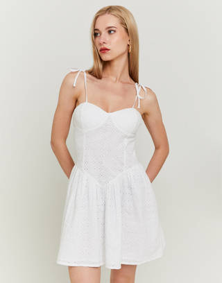 Vestito Corto Bianco in Pizzo Sangallo | TALLY WEiJL